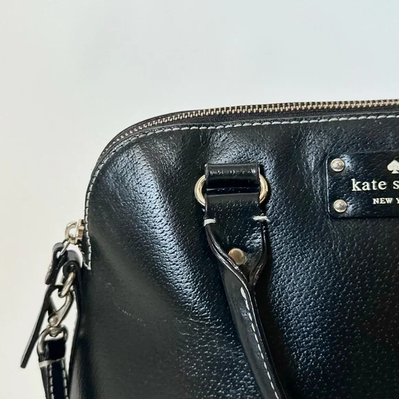 KATE SPADE NEW YORK Wellesley Leather Satchel Purse Crossbody/Black~Orig.$335! - Picture 11 of 17